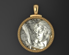 zodiac sign pendant aquarius golden jewelry astrology pendants printable horoscope necklace silver jeweler jewel astrological woman men man 3d print model - Mito3D
