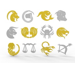 zodiac sign pendants signofzodiac taurus leo aries virgo capricorn aquarius scorpio pisces gemini cancer libra sagittarius bull lion twins bullpendant jewelry 3d print model - Mito3D