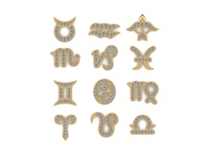 zodiac signs gold earrings earring jewelry jewellery gem replica tops gemvision jewel wedding fashion diamond rhino silver jewelery spaceship ship hand robot 3d print model - Mito3D