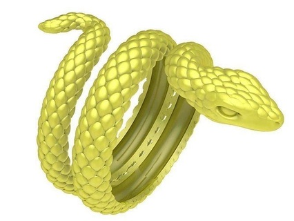zodiaco serpente squillare 4060 gioielleria moda Accessori oro diamante design anelli 3d print model - Mito3D