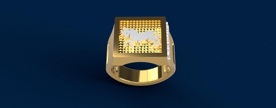 zodiac taurus ring jewelry model 3d 3dmodel print3d woman man art gold silver rings 3d print model - Mito3D