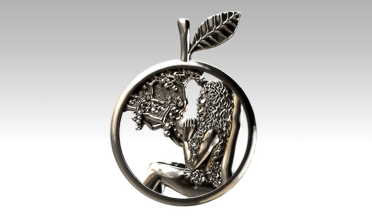 horoscope vierge apple bijoux zodiaque virgo manger pendentif de la fantaisie pendentifs 3D print model - Mito3D