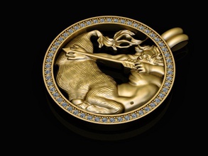 zodiak 10 Schmuck Anhänger carrera y sign zodiac gold Juwel gem - 3d print model - Mito3D