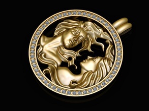 zodiak 11 la joyería el colgante carrera y signo zodiac de oro joya gem colgantes 3d print model - Mito3D