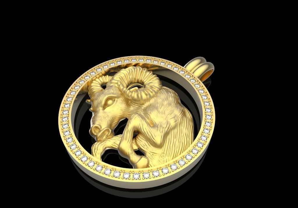 zodiak 4 jewelry pendant carrera y sign zodiac gold jewel jewellery pendants 3D print model - Mito3D