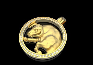 zodiak 6 jewelry pendant carrera y sign zodiac gold jewel jewellery gem pendants 3d print model - Mito3D