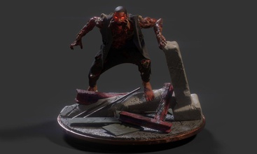 zombi 3d modelo juguete horror muertos vivientes miedo personaje juegos juguetes 3d print model - Mito3D