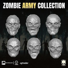 zombie army head collection action figures horror haloween gi joe military cobra figure toy mezco dead death custom undead living games toys 3d print model - Mito3D
