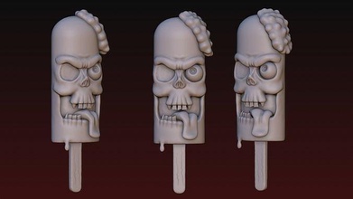 zombie ice cream 2 vanilla cake birthday wafer apocalypse body care biscuit crisp food drink chocolate dessert sweet popsicle games toys 3d print model - Mito3D