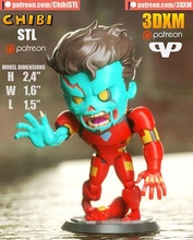 marvel united zombie iron-man chibi 3d printing stl iron man games toys 3d print model - Mito3D