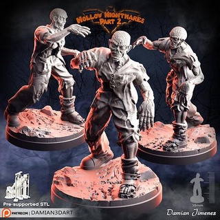 zombi minyatür 3 3d yazdırılabilir zombiler yaşayan ölü yürüme ölümsüz korku terör mezar yaratık iblis canavar korkutucu lanetli sanat heykeller 3d print model - Mito3D