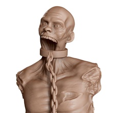 zombi miniatura 3d impresión juguete escritorio decoración horror miedo monstruo sangre asesino criatura posando cadena hombre figura escultura anatomía estatua juegos juguetes 3d print model - Mito3D