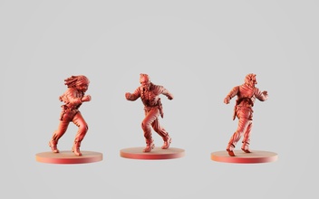 zombie runner pirate role playng games tabletop boardgame zombiecide crew carabean undead 32mm miniature sla dlp toys 3d print model - Mito3D