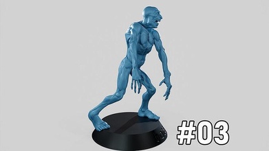 zombie undead pose 03 bust printing printable stl highpoly project statue miniature figure sculpture sls zbrush mesh miniatures figurines stand sla dlp games toys board 3d print model - Mito3D
