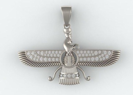zoro astriano pendente egiziano diamante stampabile oro argento gioiello gioielleria lusso antico simbolo ciondoli 3d print model - Mito3D
