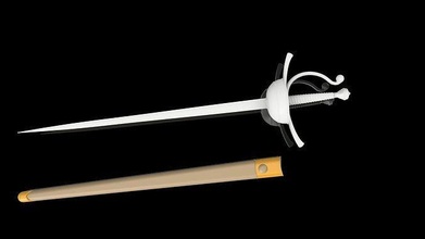 zoro rapier scabbard sword elizabethan case blade games toys 3d print model - Mito3D