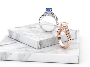 zr004 lujo joyería joya precioso libra esterlina plata compromiso platino imprimible diamante anillo Zennio etsy florar Moda brillante belleza oro zafiro anillos 3d print model - Mito3D