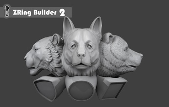 zring builder 2 zbrush plugin animals ztool zringbuilder2 ring jewelry 3dprint printing automat generate poly modeling tool scripts plugins modelling rings 3d print model - Mito3D