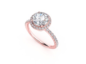 zrp005 halo engagement bague in rose or bijoux diamant mariage brillant bijou imprimable zennio anneaux 3d print model - Mito3D