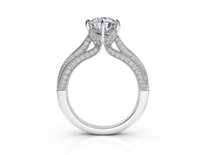 zrp030 bijoux or imprimable le diamant de mariage l'engagement bague en joyau thermostat les anneaux 3d print model - Mito3D