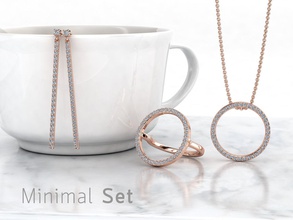 zset01 jewelry set white minimal modern fashion beauty collection diamond gold other zennio 3d print model - Mito3D