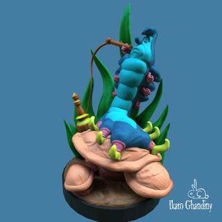 co3d - absolem blue caterpillar ikaro ghandiny art toy alice in wonderland mad hat tea time deco decorative statue artoy 3d print model - Mito3D