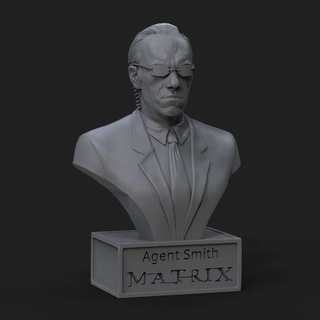 agent smith matrix neo trinity morpheus reloaded revolutions bust 3d printing print movie geek nerd 3d print model - Mito3D