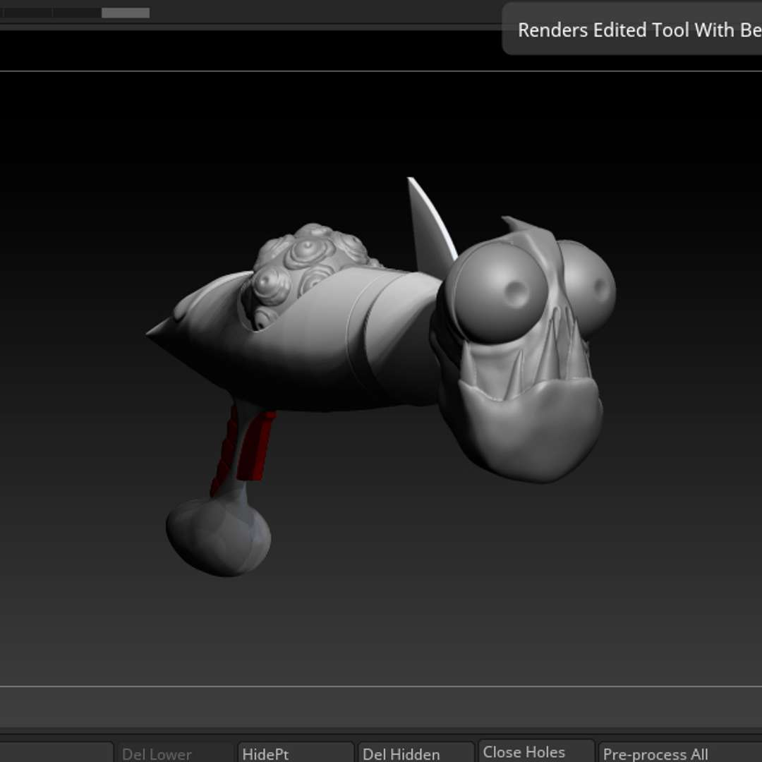 arma piranha personaggio vettore 3D print model - Mito3D