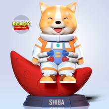 co3d astronaut shiba niedlich spaß charakter kind hund 3dprint statue zahl 3dprinting hündchen karikatur platz haustier inu 3d print model - Mito3D