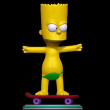 bart Simpson patinação nu Simpsons patim 3d print model - Mito3D