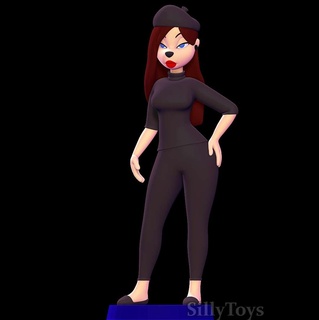 beret girl - extremely goofy movie beret gir extremely goofy movie female actress artist  3d print model - Mito3D