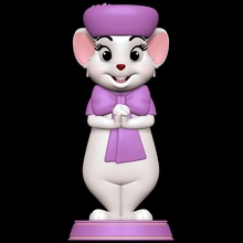 beyaz kurtarıcılar fare sıçan kadın kürklü Anthro 3d print model - Mito3D
