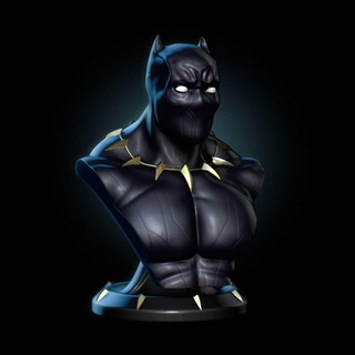 negro pantera busto 01 cómic dc hombre araña Thor casco capitán hierro juguete cabeza Pantera negra figura 3dmodeling 3dprint maravilla 3d print model - Mito3D