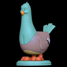 co3d bobby animaniacs piccione uccello aviaria cartone animato bene piume 3d print model - Mito3D
