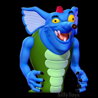 brat-a-rat - filmation's ghostbusters monster blue creature snake bat 3d print model - Mito3D