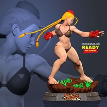 cammy fanart street fighter warrior strong game character video 3dprint statue figure 3dprinting 3d print model - Mito3D