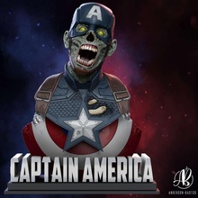 Capitano America zombie Halloween fallimento zombi 3d print model - Mito3D