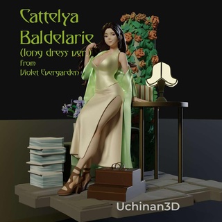 cattleya baldelarie white dress ver violet evergarden anime long kyoto animation collectible 1 6 scale statue figure 3d print model - Mito3D