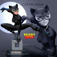 catwoman stilizzato supereroe cartone animato 3dprint statua figura 3dprinting carina scultura supergirl dc meraviglia comico 3d print model - Mito3D