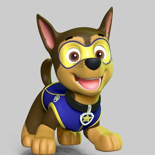 chase free time relax mask paw patrol dogs puppy animal 3dprint 3dprinting manga figure anime statue cartoon 3d print model - Mito3D