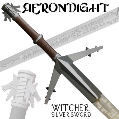 co3d aerondight bruxo prata espada cosplay decoração senhora of lago 3d print model - Mito3D