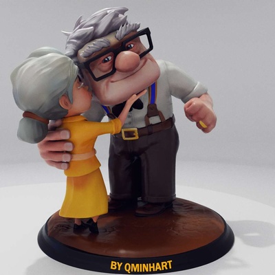 co3d carl ellie 3d impression modèle stl couple femme 3dprint figure fredricken miniatures figurines print3d obj elie histoiredecarlandellie 3d print model - Mito3D