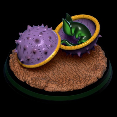 co3d esfera dragón z larva célula capullo base dragonballsuper goku vegeta 3d 3dmodel 3dprint esculturas dbz gohan 3d print model - Mito3D