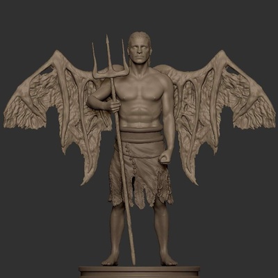 co3d exu morcego estátua umbanda candombl entidade deus religioso 3d print model - Mito3D