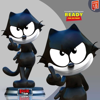 co3d - felix cat 2 pet animal 3dprint statue figure 3dprinting cute cartoon 3d print model - Mito3D