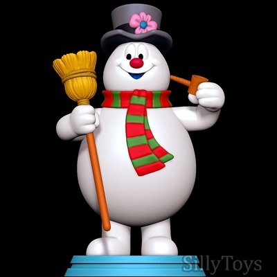 co3d - frosty snowman 3d print model winter male hat pipe xmas christmas 3d print model - Mito3D