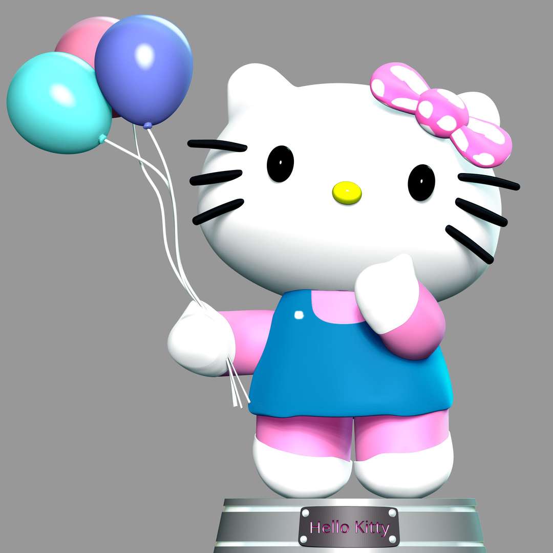 co3d kitty ballons niedlich karikatur tier anime manga spiel charakter zahl 3dprint 3dprinting statue 3D print model - Mito3D