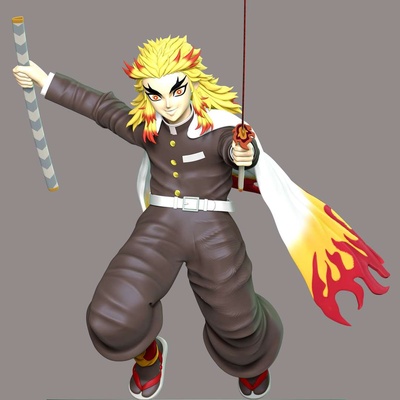 co3d kyojuro rengoku kimetsu no yaiba 3d print model - Mito3D