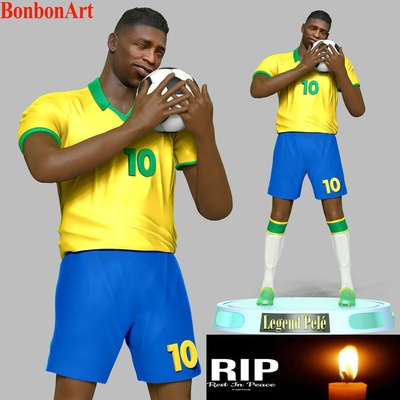 co3d legende pel haut könig brasilien champion fifa wortcup tropisch fußball dubai argentinien 2022 3dprint 3dprinting zahl statue anime manga 3d print model - Mito3D
