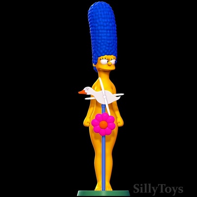 co3d - marge simpson simpsons flower goose blue hair natural born kissers 3d print model - Mito3D